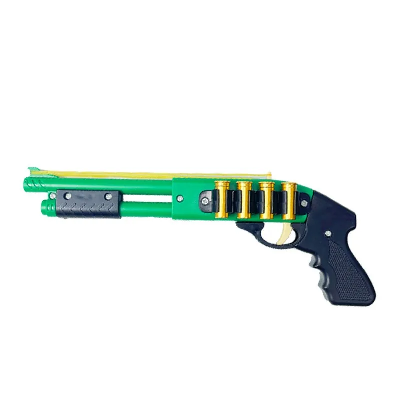 Mini-Gummiband-Gewehrsprühgerät, Spielzeugpistole, 4 Platzen, Gummi-Miniaturpistole, Modell, Ornamente, Spielzeugpistole für Jungen, Weihnachtsgeschenk