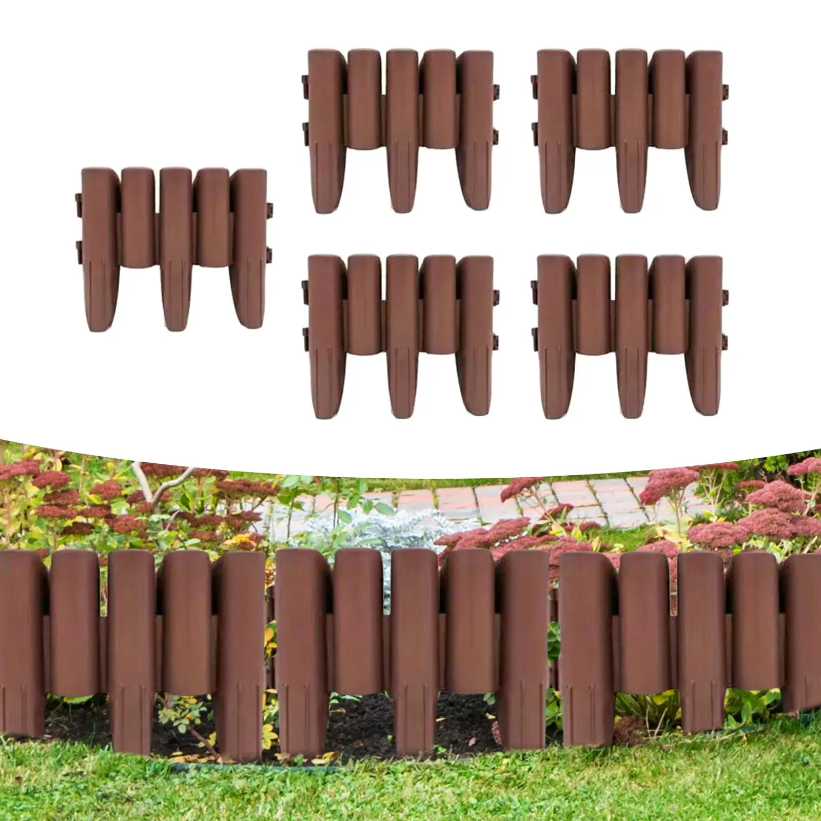 5Pcs Garden Edging Border Yard Plant Water Resistant Fence Liner for Landscaping Outdoor Garden Sidewalks Lawns Path Flower Bed