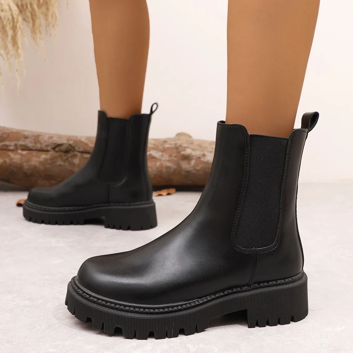 Women Square Toe Thick Heel Western Boots Fashion Versatile Outdoors, Cowboy Boots For Women Match With Sweater