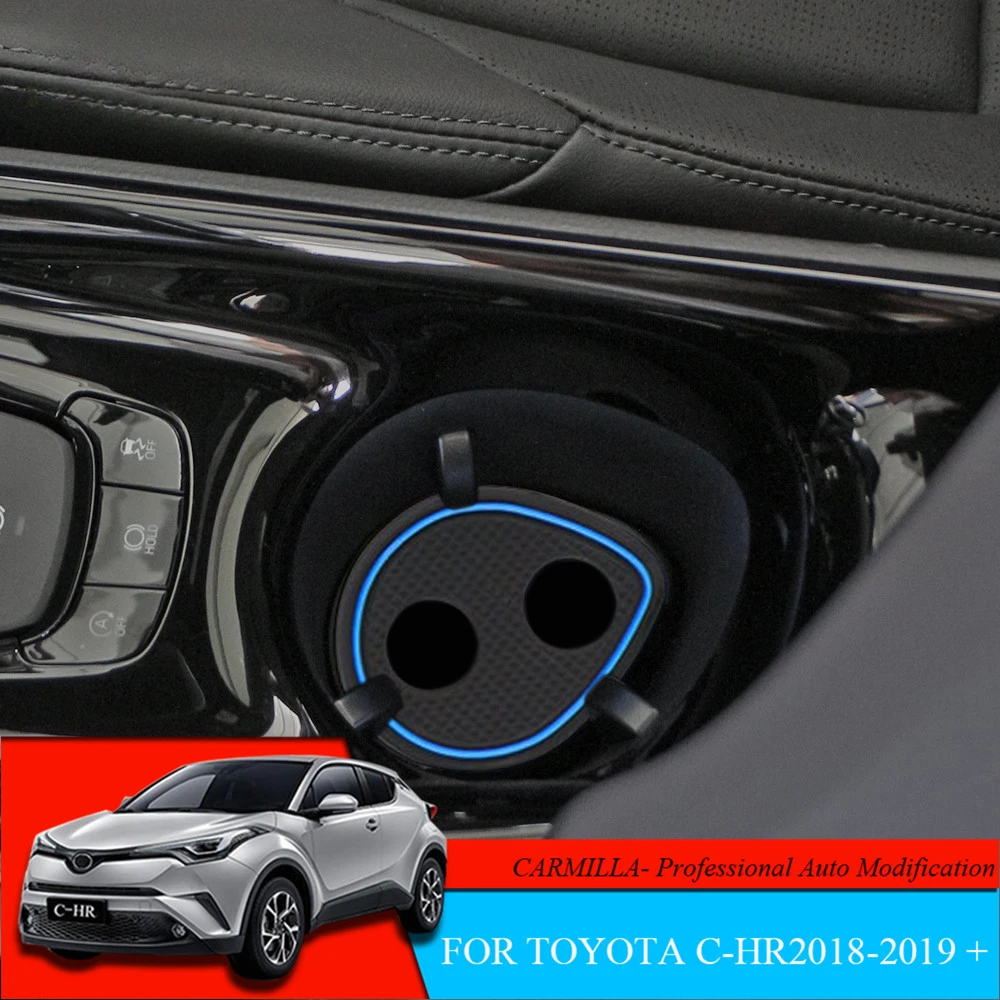 14Pcs Groove Mats Car Non-slip Door Gate Slot Pad Cup Mat for Toyota C-HR CHR C HR 2016 2017 2018 2019 2020 Accessories