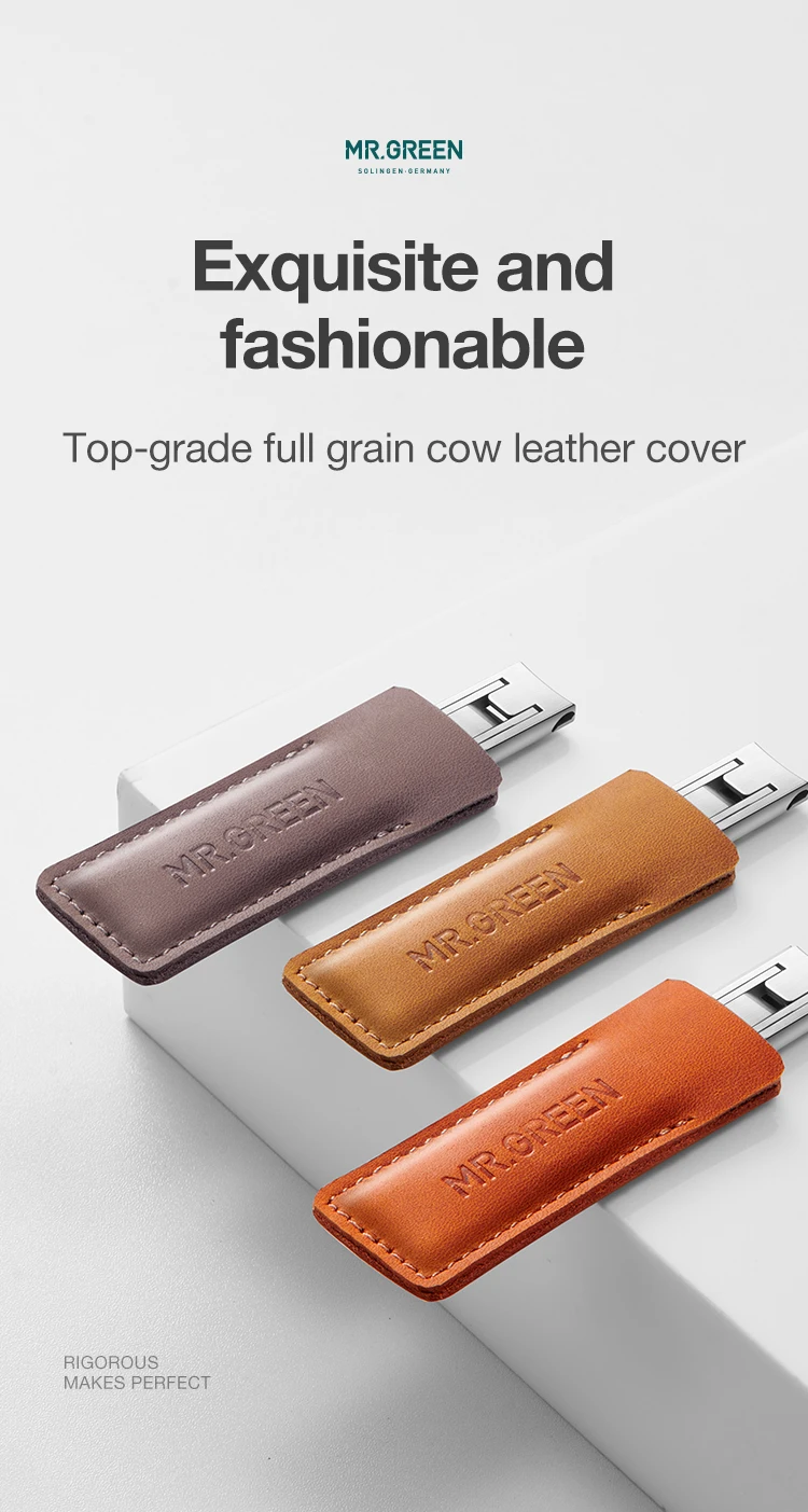 MR.GREEN Ultra Thin Nail Clippers German Precision Manufacturing Technology Nail Cutters With Cow Leather Cover Superior Texture
