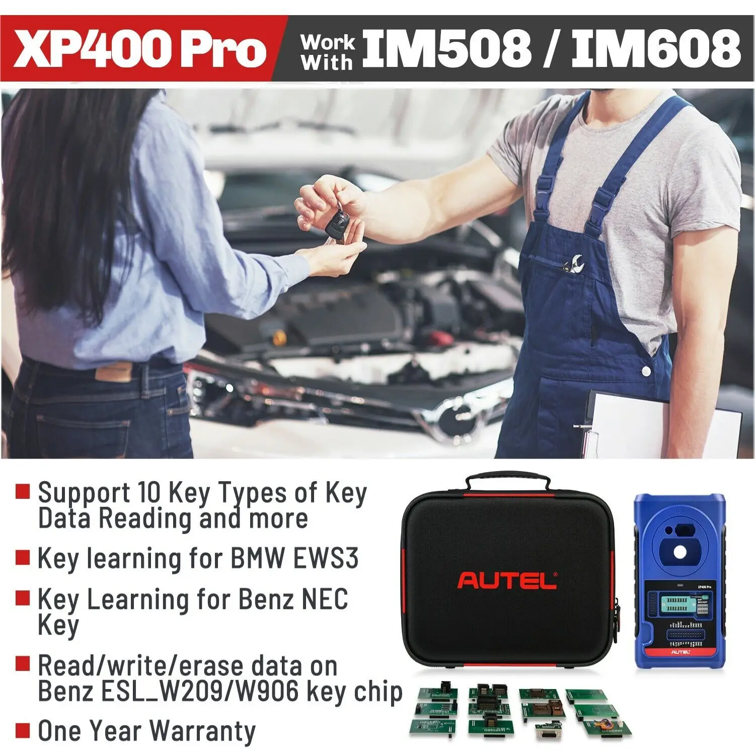 2024 Autel XP400PRO k-y IMMO Pr-gramming alat bekerja dengan IM508S/IM608 II pemindai