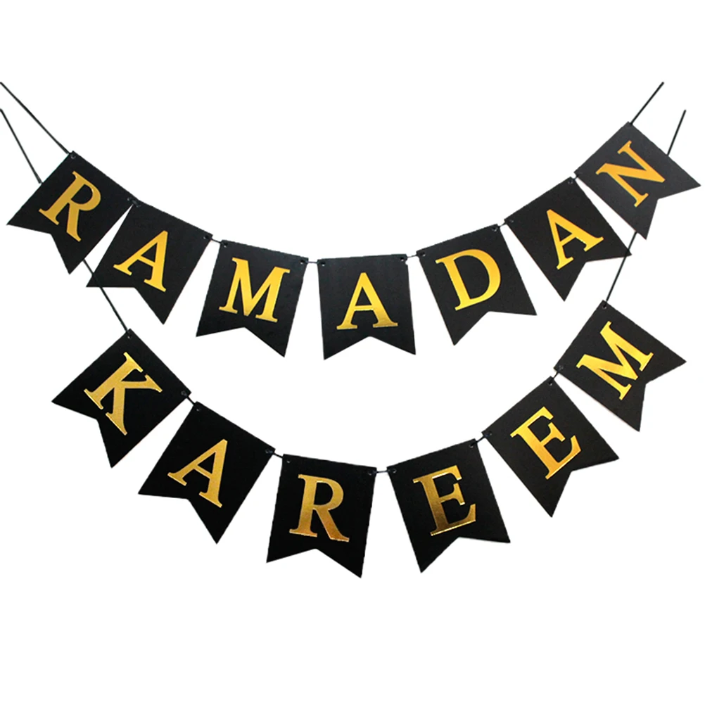 

1 set Eid Mubarak Party Decoration Ramadan Paper Flags Party Decoration Supplies Premium Material Matching Design