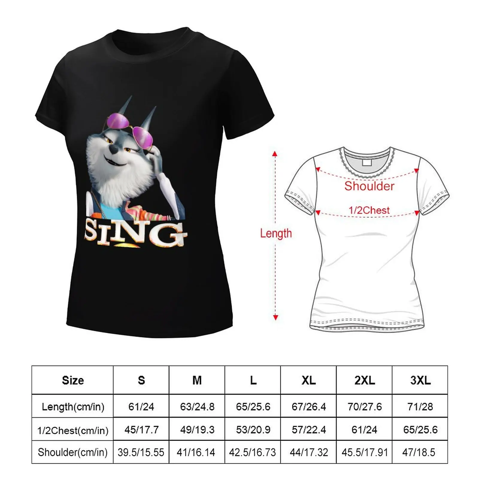 Porsha Sing 2-T-shirt classique pour femme, vêtements drôles et esthétiques, t-shirts courts