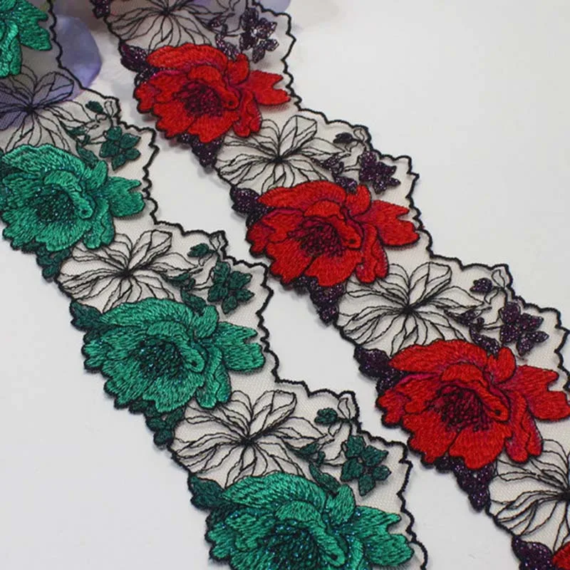 

59Yards Floral Embroidery Lace Trim For Clothing Accessories Dress Sewing Applique Costume Lace Fabric 6.5cm Wide