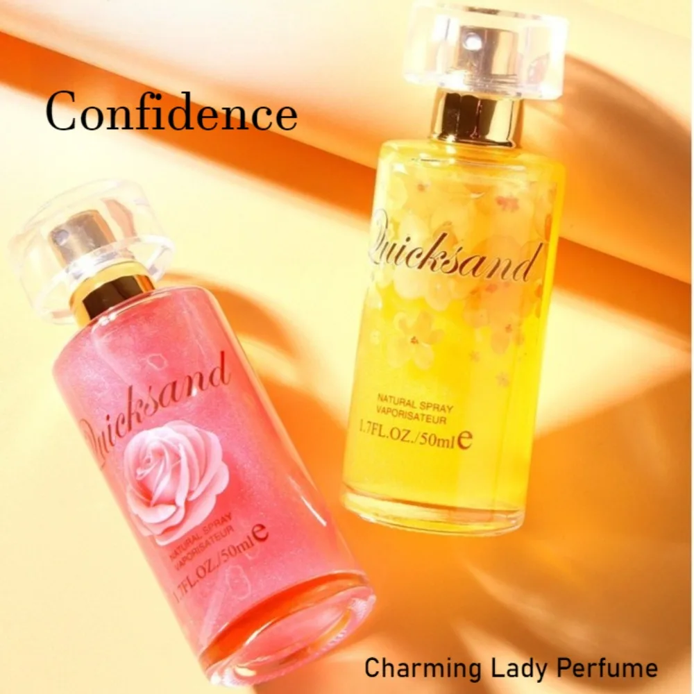 

New Women's Perfume Shimmer Glitter Gold Sand Fresh Long-Lasting Light Fragrance Floral Fruity Note Elegant Charming Scent 50ml