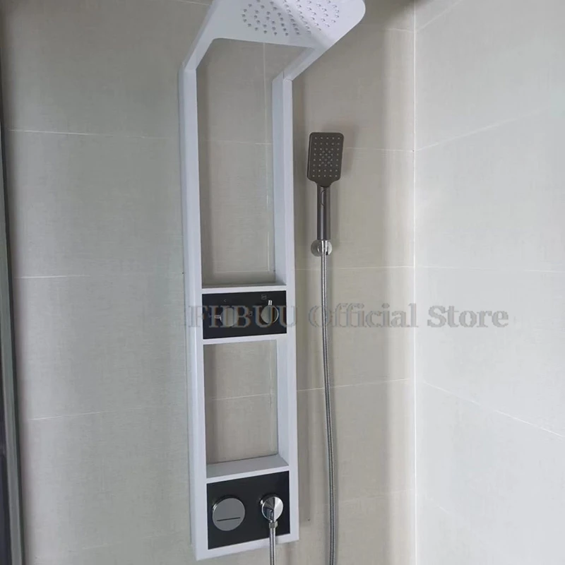 Shower System Shower Head With Double-Layer Storage Niche For Bathroom Constant Temperature Dual Control Integrated Shower Set