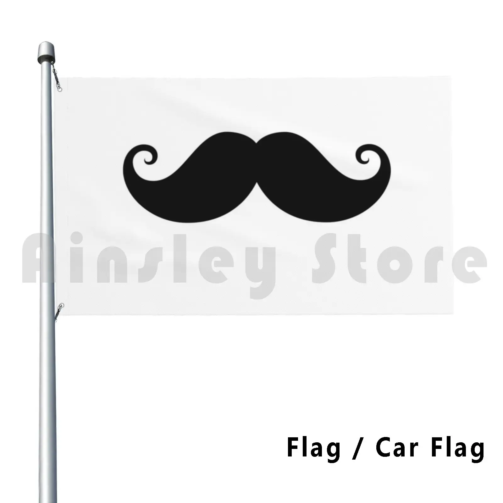Black Handlebar Mustache Flag Car Flag Funny Funny Mustache Moustache Stache Mustaches Moustaches