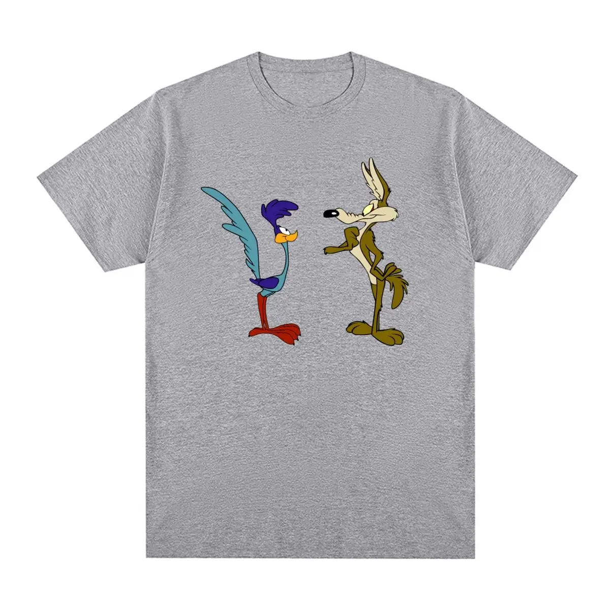 Coyote Graphic Short Sleeve Wile E and the Road Runner Adventures Vintage T-shirt Cotton Men T shirt New Womens Tops Heavyweight