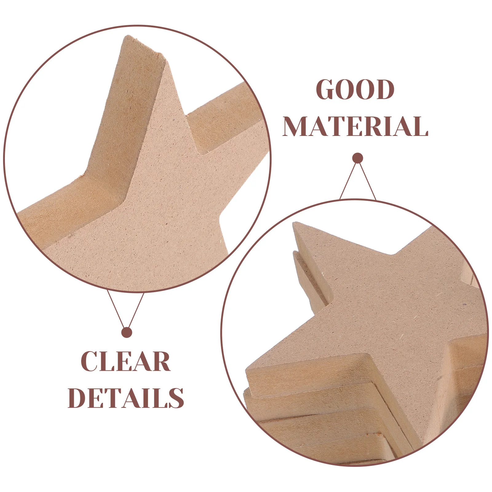 6 قطعة نجوم خشبية غير مكتملة فارغة Mdf الحلي الحرفية Diy بها بنفسك اللوحة ديكور عيد الميلاد حفل زفاف معلقة مهرجان #2