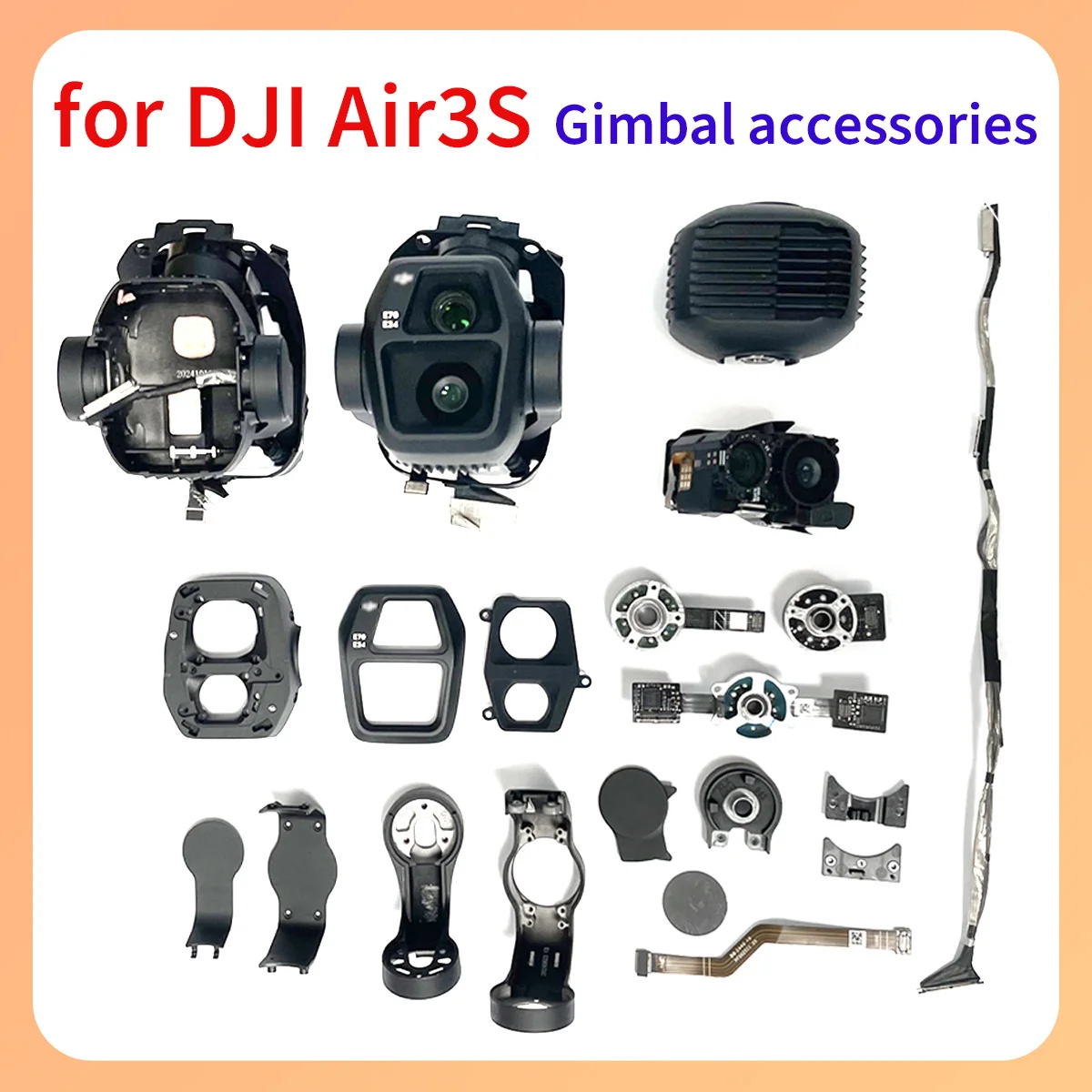 

Original Air3s PTZ Gimbal Motor Y/P/R Shock Absorber Upper Lower Bracket Lens Camera Assembly Cable UV Lens Suitable for DJI