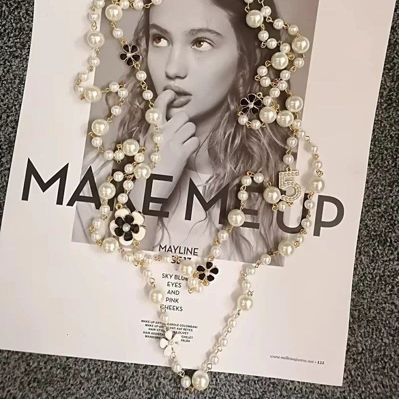 

Многослойное колье-чокер No5 с цветком камелии для женщин