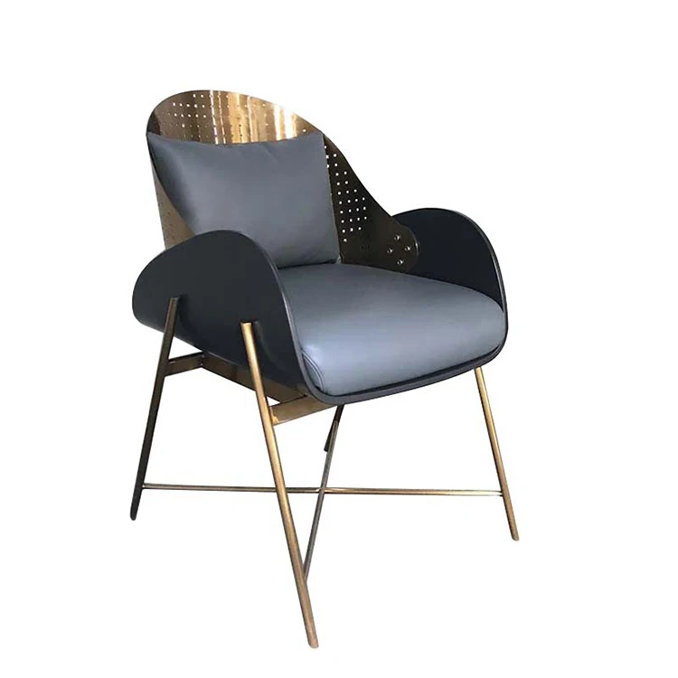 

Modern Mid Century Antique Furniture Accent Round Office Chair Metal Chairs Metal Dinning Chair Hotel Furniture Gold Frame