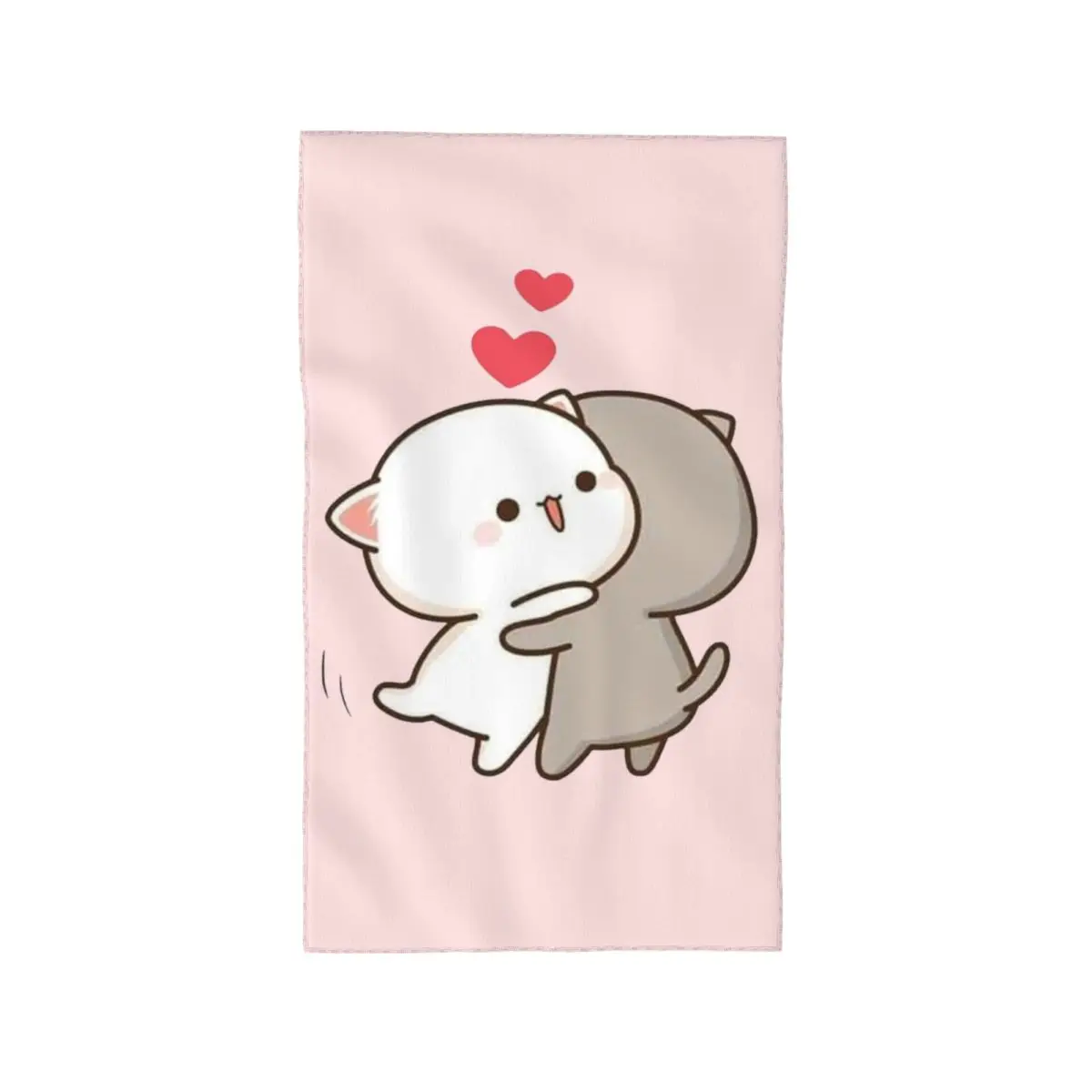 Lindo Mochi Peach Cat And Goma Love Toalla facial de algodón súper suave Toallas deportivas de secado rápido