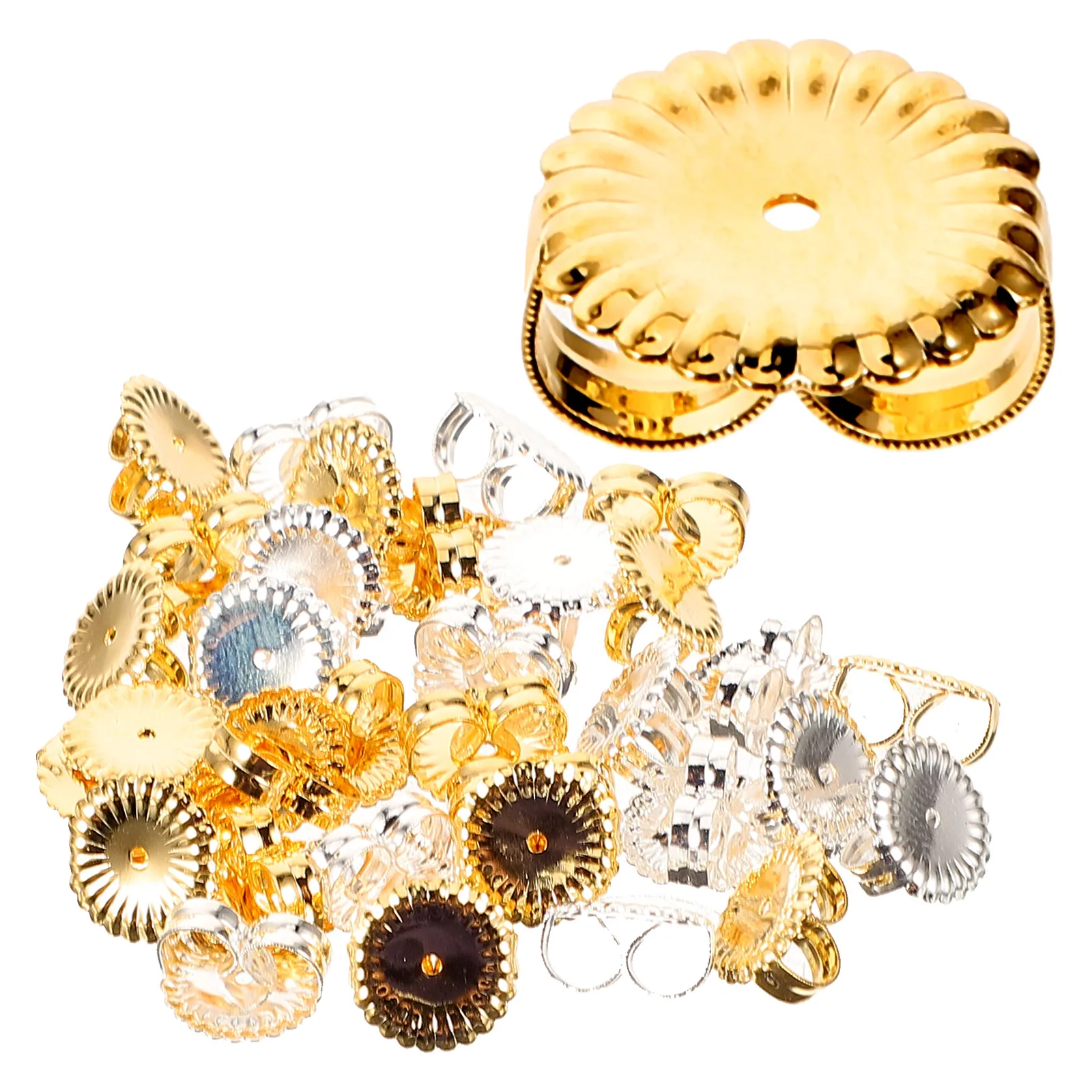 

40pcs Earring Gold Filled Metal Pierced Copper Locking Clear Earring Backs DIY Findings Accessories