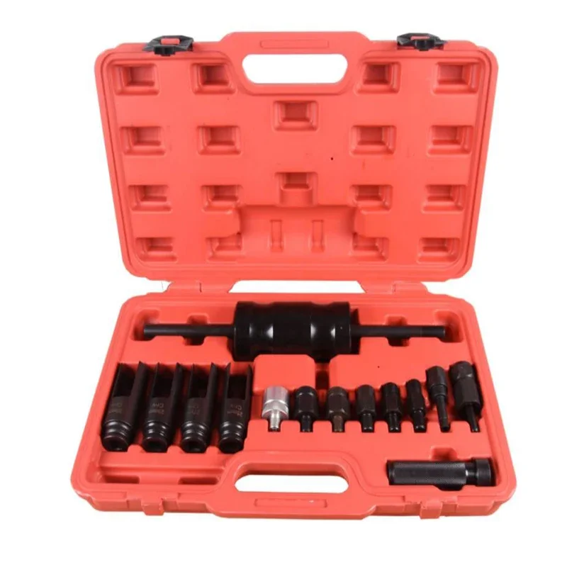 14 Pcs Injection Puller Extractor Kit Tool For Bosch Delphi Deso Siemens Diesel Injector Remover Common Rail Adaptor