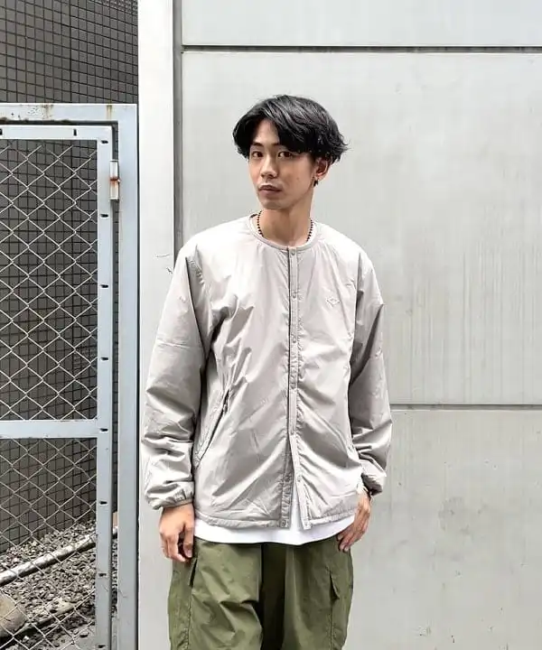 

Ultra-Light Nylon Collared Casual Cotton Jaet Retro Versatile round Ne Collaborative Sle Faionable Urban Youth ort ...