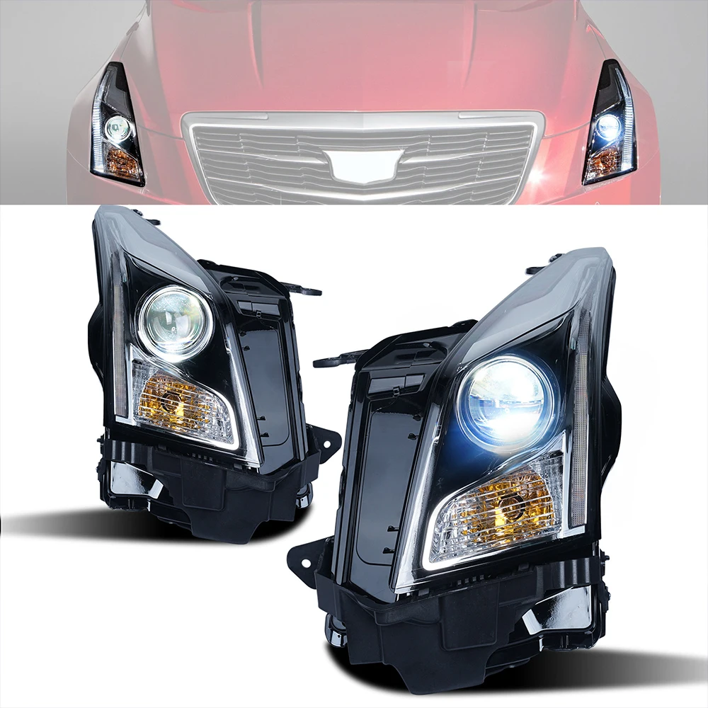 For 14-18 Cadillac ATS car headlight assembly upgrade, flowing light racing, daytime running lens headlights