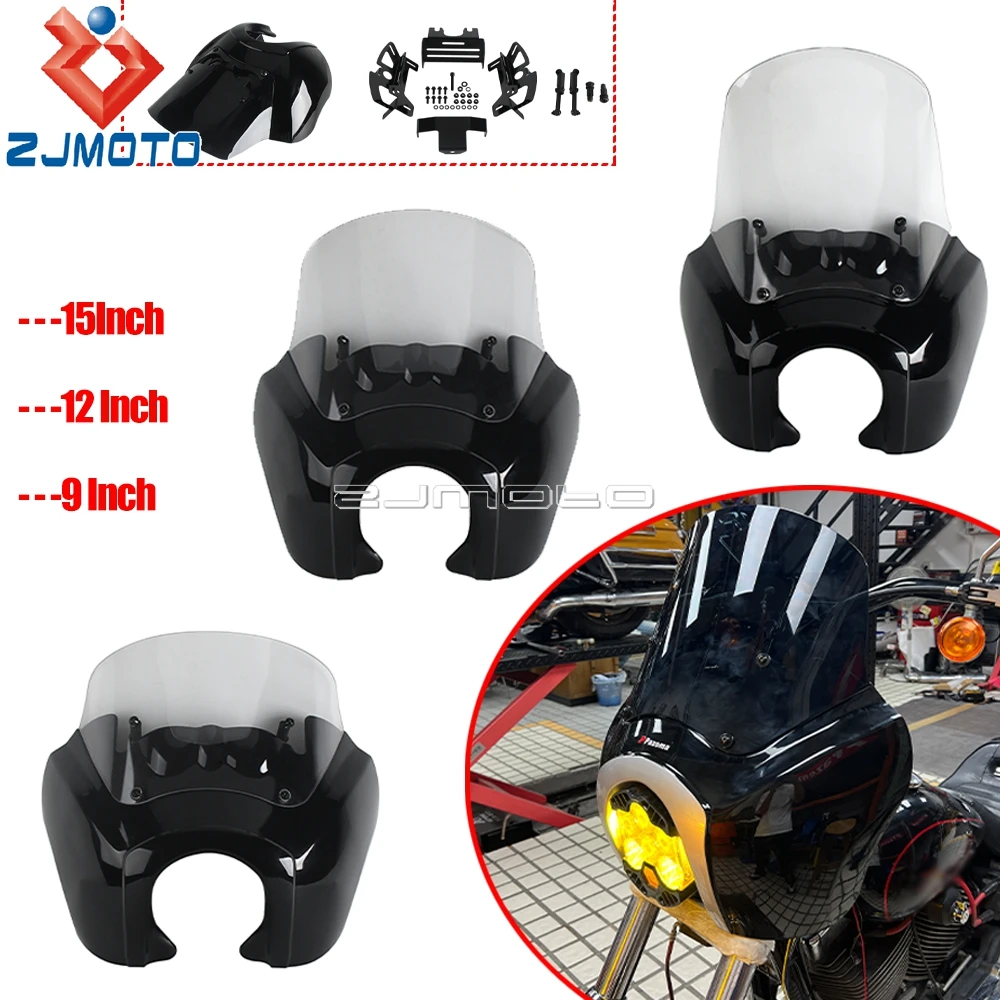 For Harley Dyna Low Rider FXDL 2006-2017 FXDLS 2016-2017 Windshield Motorcycle Headlight Fairing Deflector Bracket For Baja LP6