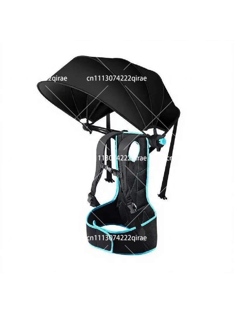 Backpack Parasol Portable Hiking Tea Picking Outdoor Labor Cycling Fishing Folding Double Shoulder Umbrella