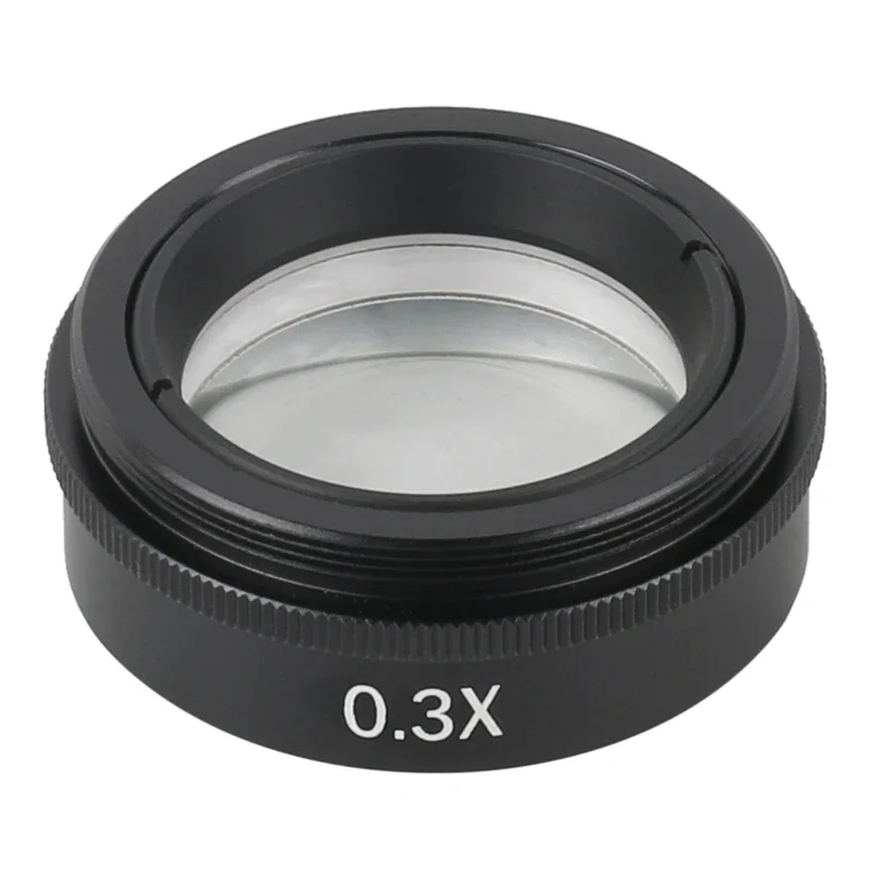 Lente de cristal objetivo auxiliar Barlow 0.3X para XDC-10A 180X 300X lente de C-MOUNT cámara de microscopio de vídeo industrial