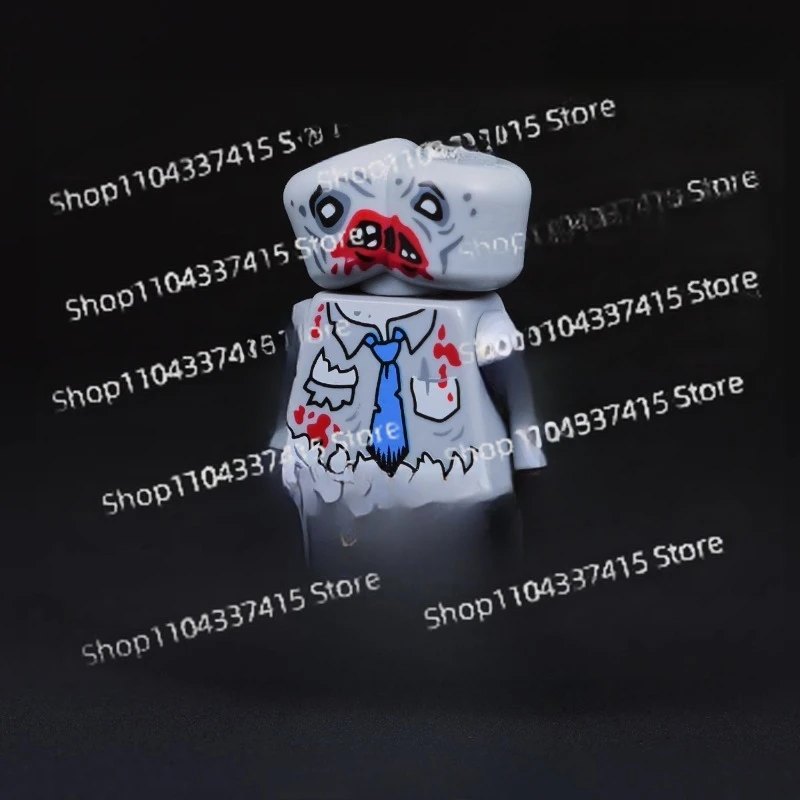 MOC Bausteine Zusammengebaut Doppel Kopf Crooked Head Zombie Zombie Zubehör Puzzle Modell Ornamente Sammlung Spielzeug