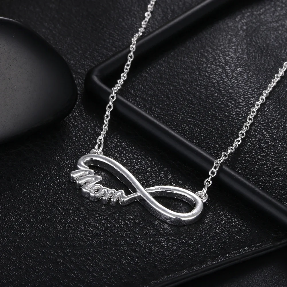 45cm Charm Fashion 925 Sterling Silver Elegant MOM Pendant Necklace for Women 18 Inches Party Wedding Jewelry