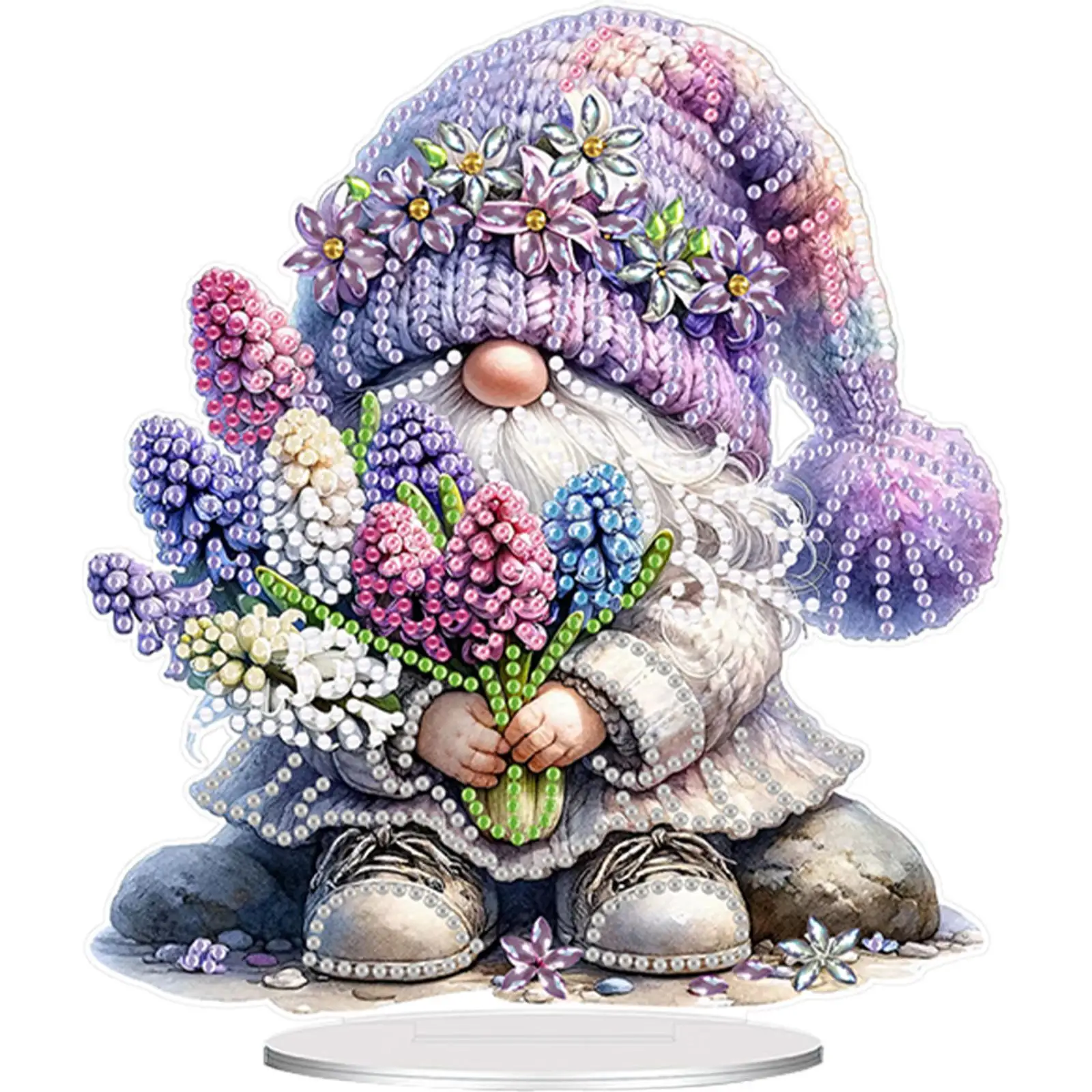 

Acrylic Special Shaped Old Dwarf Desktop Diamond Art Kits 5D DIY Diamond Art Tabletop Decorations for Home Office Desktop Decor