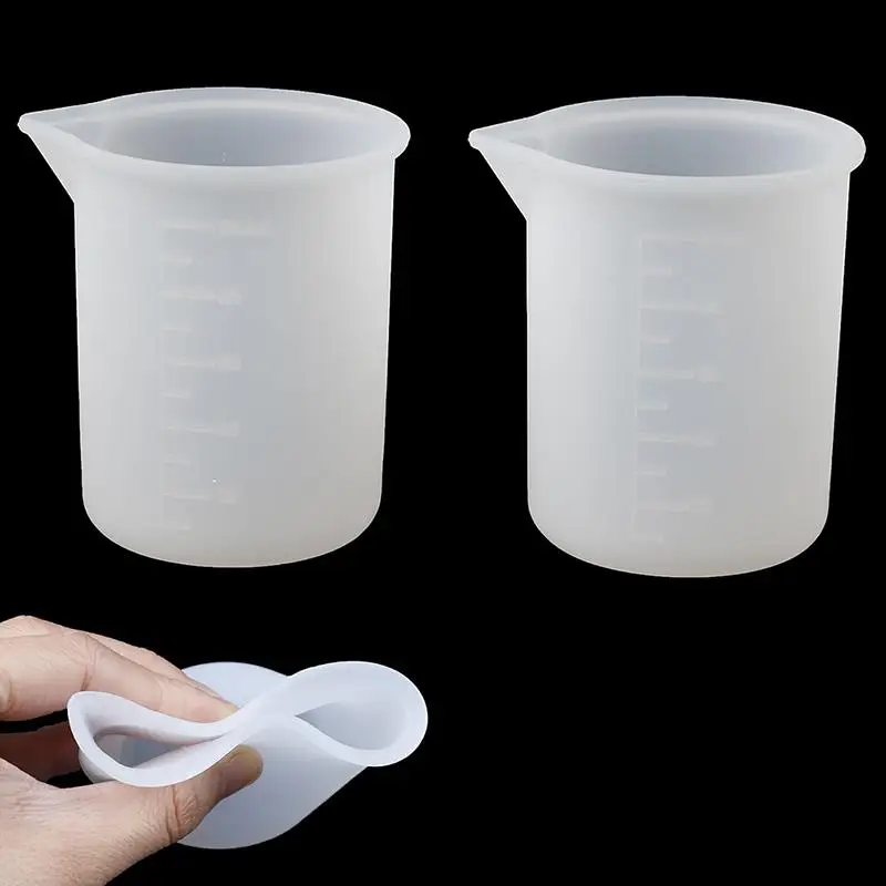 Taza medidora transparente, herramienta de cocina para el hogar, 1/2 piezas, 100ML, pegamento de Resina de silicona