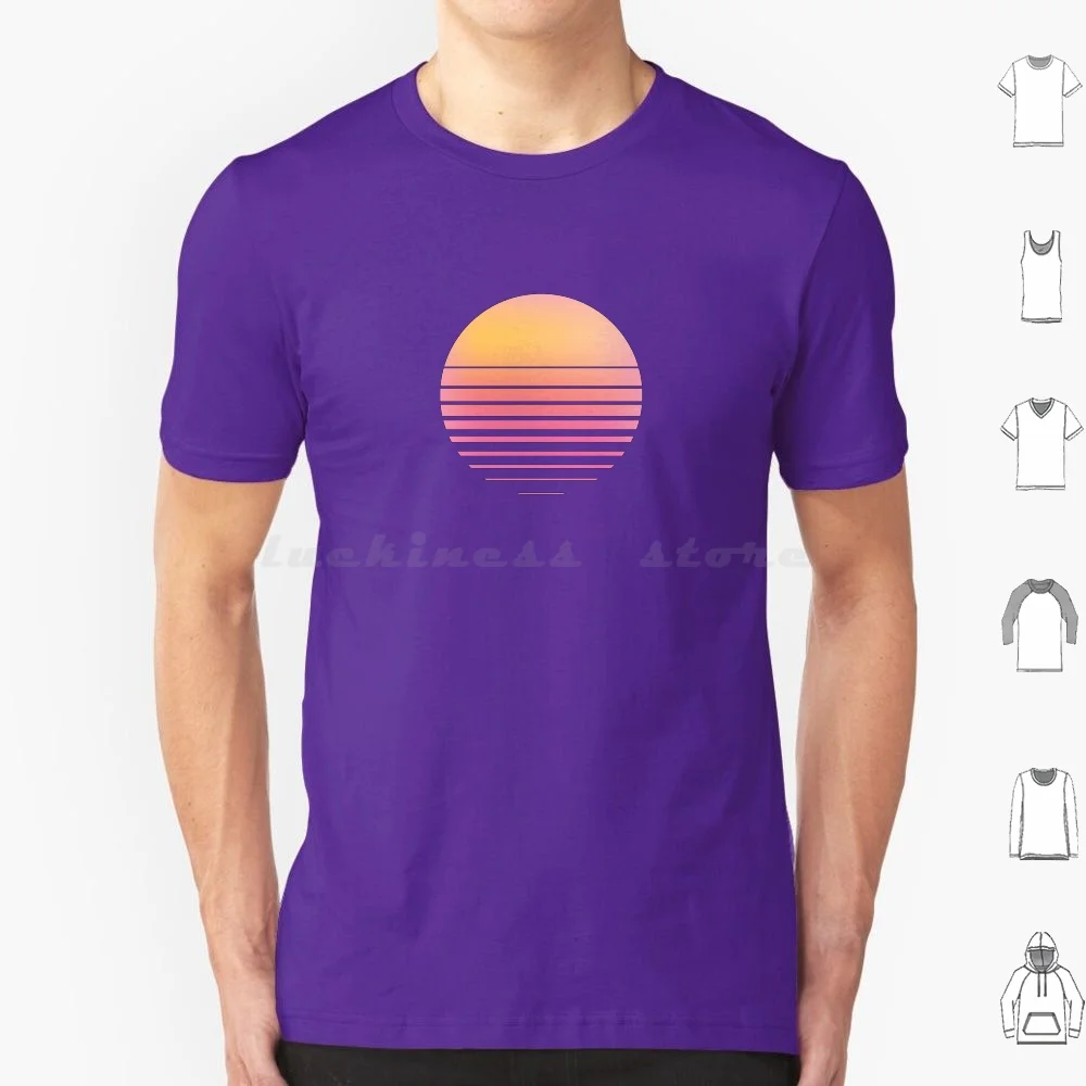 Vaporwave Sun-Outrun / Synthwave / Retro T Shirt 6Xl Cotton Cool Tee Miami Retro Retrowave Synth Synthwave Sun Sunset Sky Pink