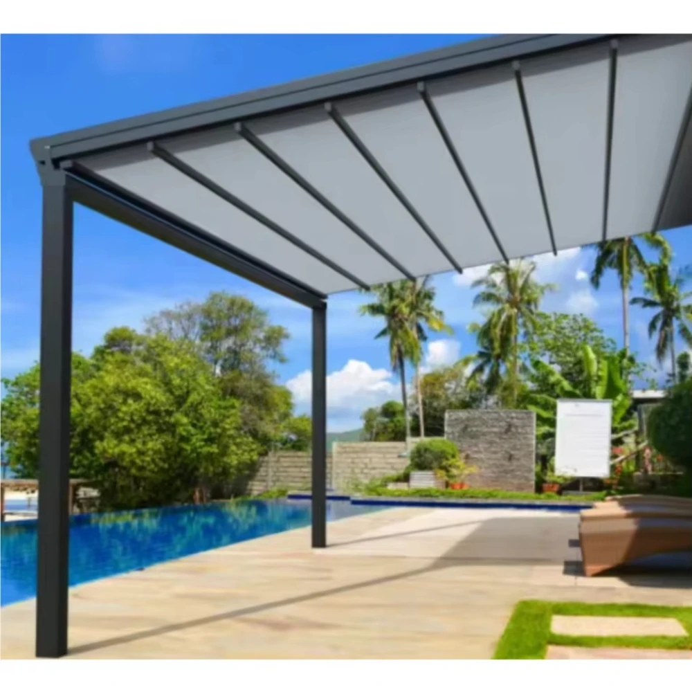 

Custom Retractable Awning: Folding Electric Outdoor Restaurant Pergola and Sunshade