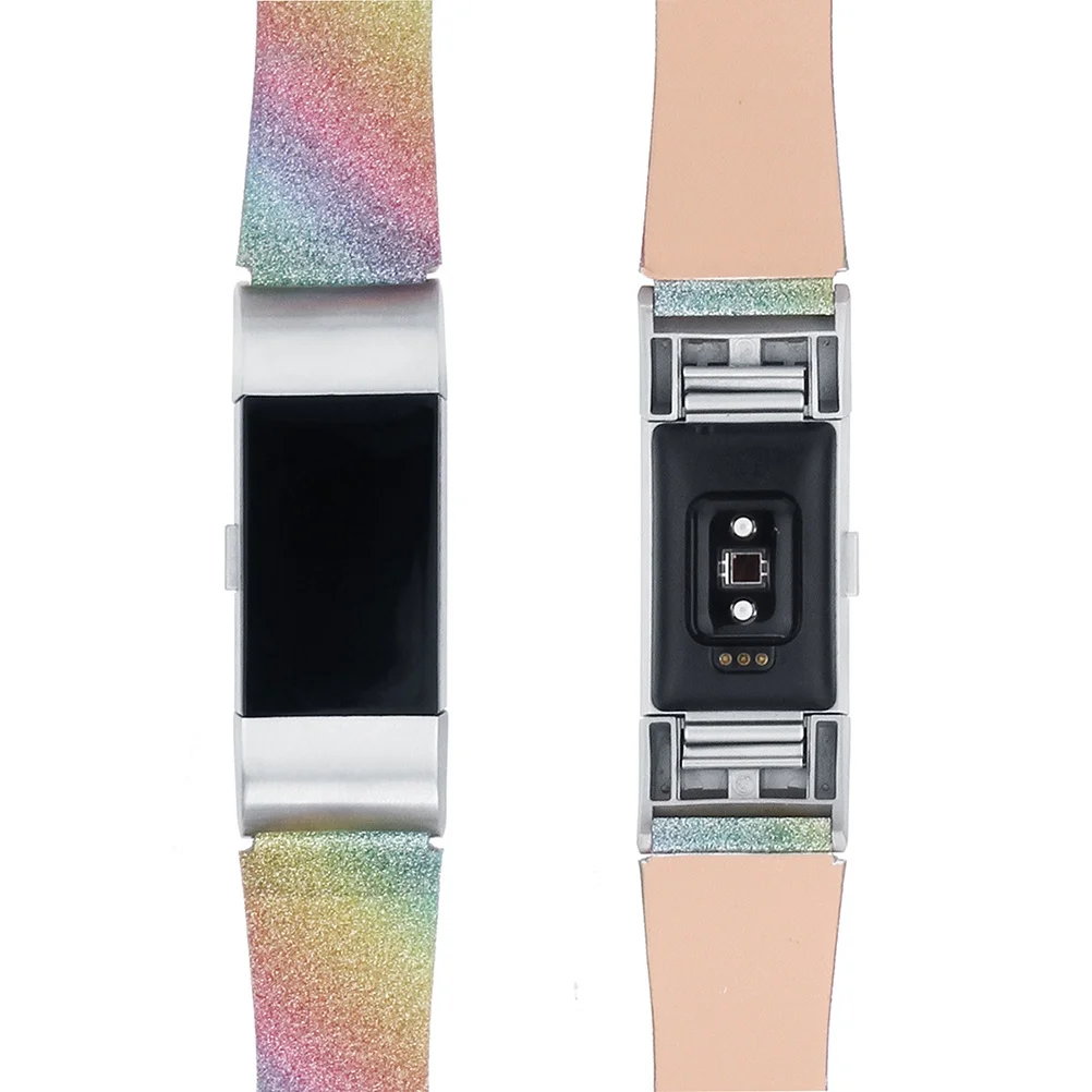 

1Pcs Glitter Rainbow Watch Band Adjustable Secure Replacement Strap for Sports Outdoor Work Watch Band
