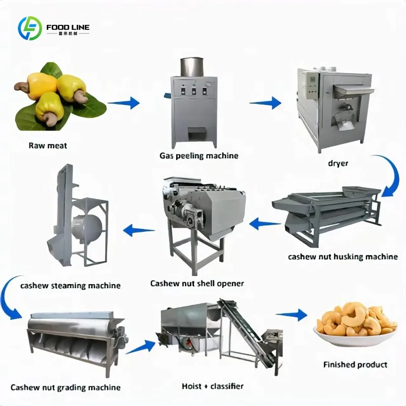 Customized Complete Cashew Production Line Shelling Peeling And Drying Equipment