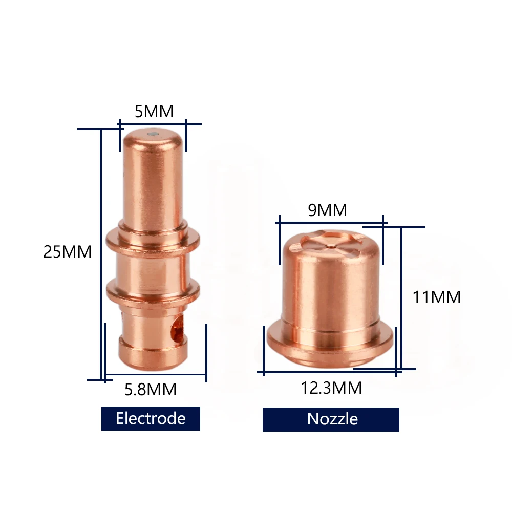 20pcs PR0109 Electrode And PD0105 Nozzle Fit A81 LT81 LTM81-A Trafimet Air-cooled Plasma Cutter Torch With High Frequency