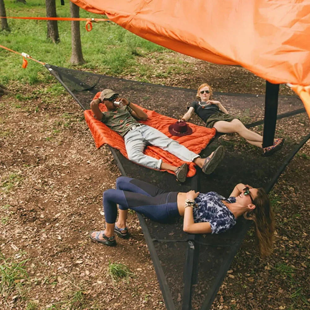 

Portable Triangle Hammock with Storage Bag Outdoor Hanging Bed Anti-Rollover Camping Triangle Bed Double Park Camping Equipment