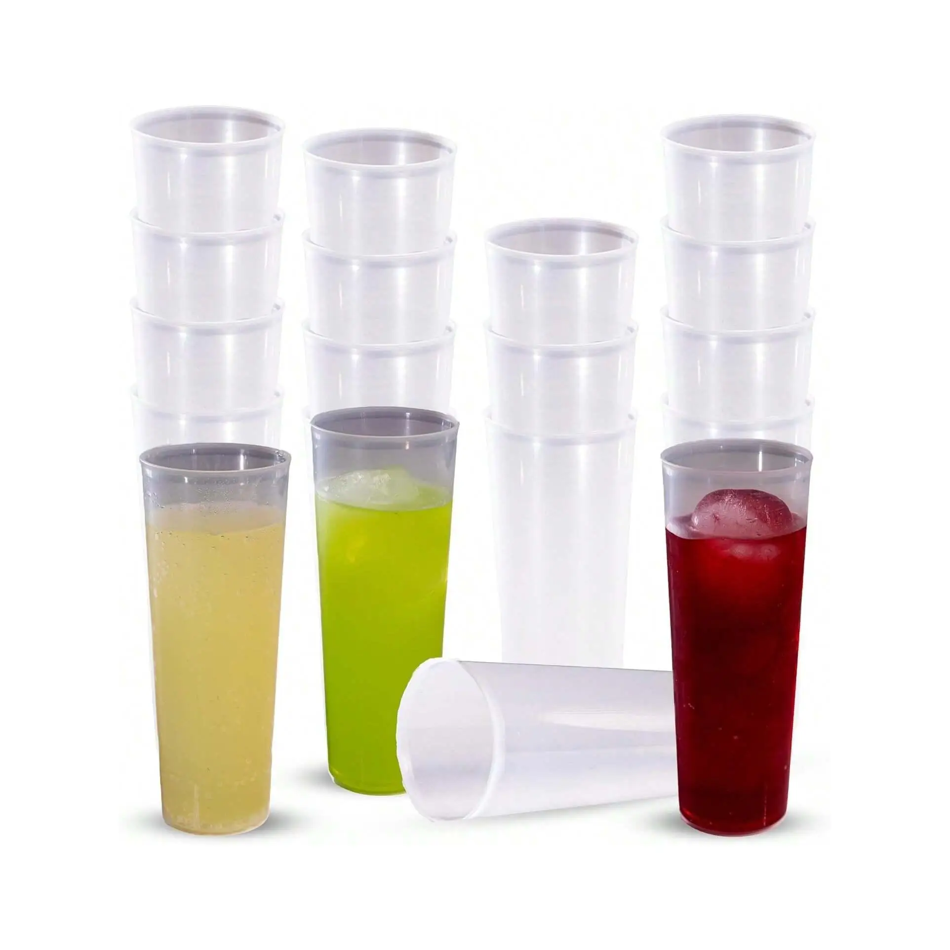 Vasos de Tubo de Plastico Transparentes reutilizables 300ml resistente y duradero fuerte de primera calidad 25u,50u,100Unidades para elegir diferentes precios Libre de BPA, Reciclables, para Fiestas, Eventos y Celebraciones calidad de confianza
