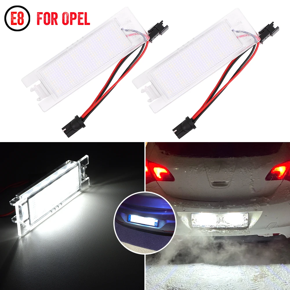 2 Pcs For Opel Astra H   OPC Corsa C D Insignia Car LED Number License Plate Lights Lamp Auto Replacement Accessories