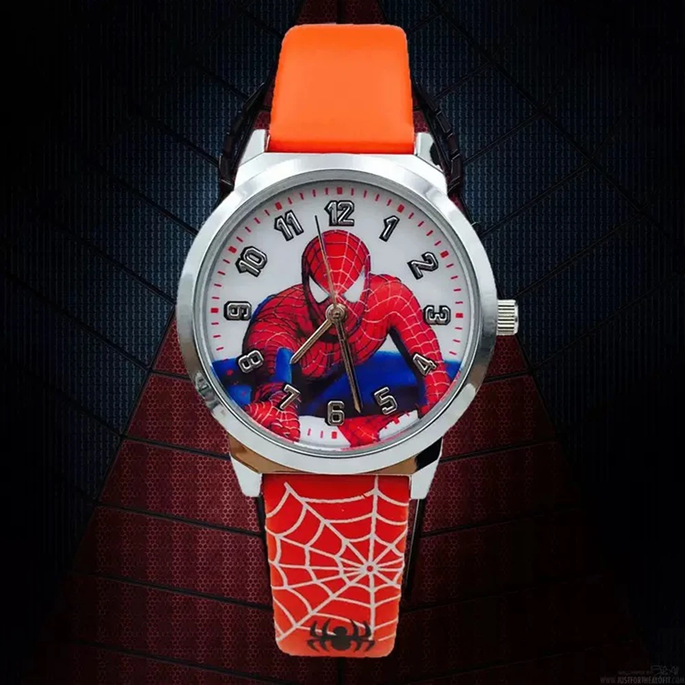 Marvel Spider Man Cartoon Children watches Quartz Wristwatch Boy Student Fashion Time Clock Waterproof  For boy gift