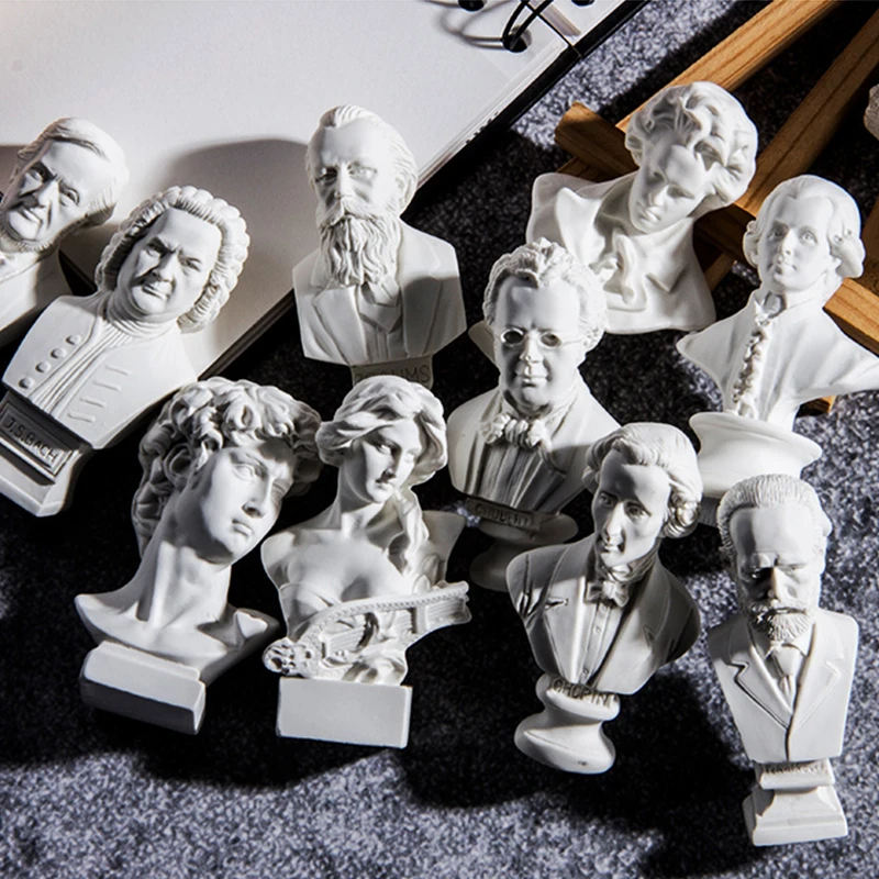 1Piece Nordic Sculpture Greek Mythology Plaster Statue David Resin Figure Portraits Bust Mini Gypsum Drawing Practice Crafts