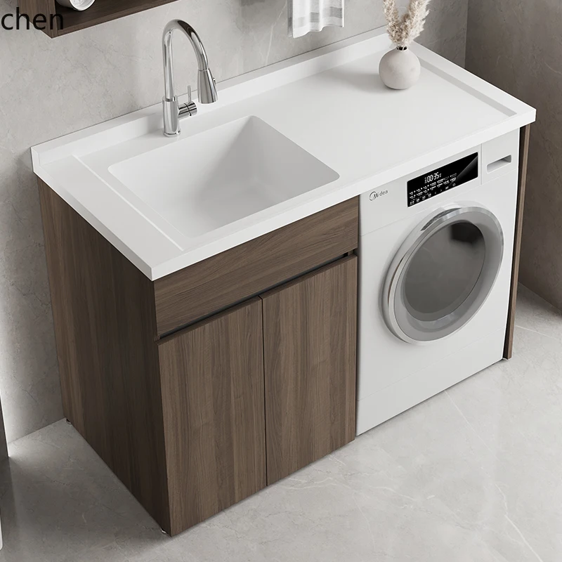 

HXL Honeycomb Aluminum Balcony Laundry Cabinet Combination Drum Washing Machine Cabinet Pool Basin