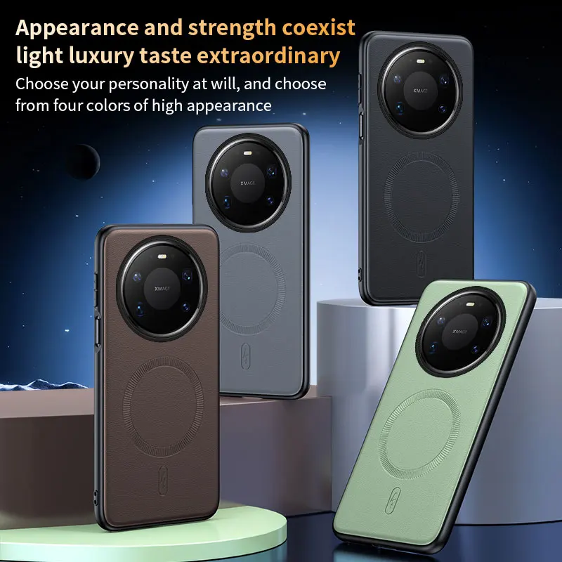 

For Huawei Mate 70 Air 50 60 80 Pro Max Phone Case Magnetic Wireless Charging Protection Shockproof Silicone Leather Cover Cases