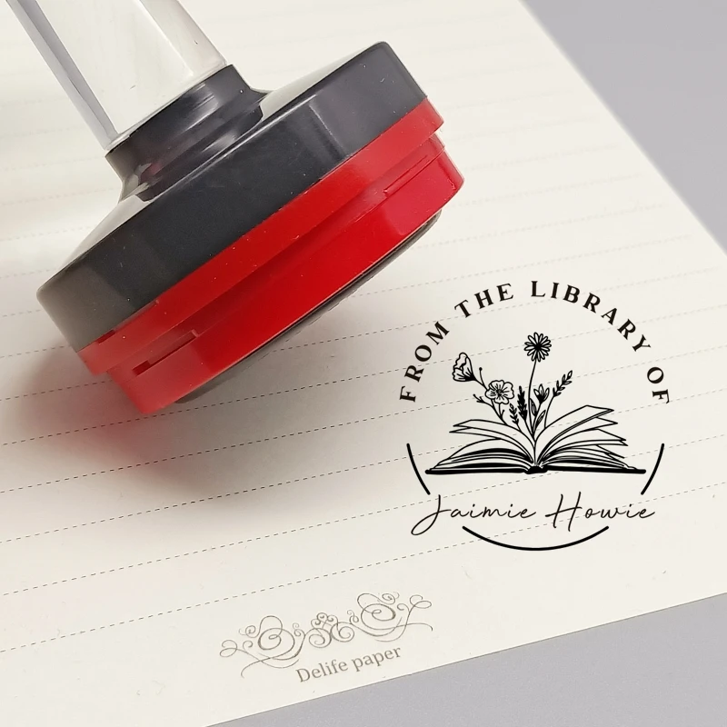 BOOK STAMP | Custom library Stamp | Ink Stamp | From the Library of Stamp | Book Lover | Personalized Name Stamp