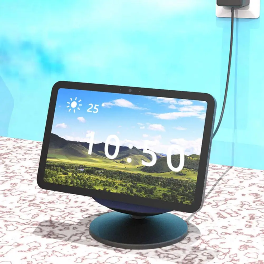Adjustable Tilted Desktop Stand For Echo Show 11/Show 8 Magnetic Base Anti Slip Silicone Stand, Home Office view 5