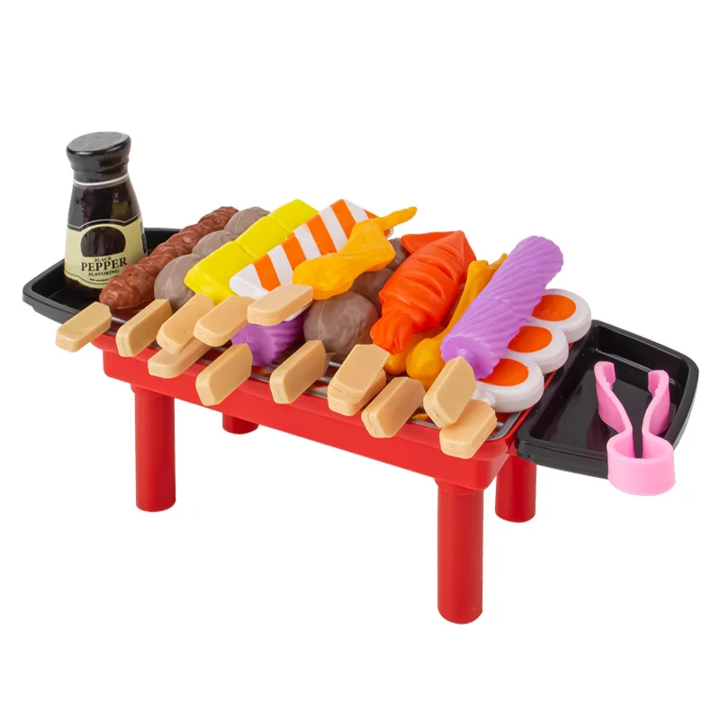 Kids Pretend Play Kitchen Toys Simulation Food Barbecue Cooking Toys Children Educational Play House Interactive Toys For Girl