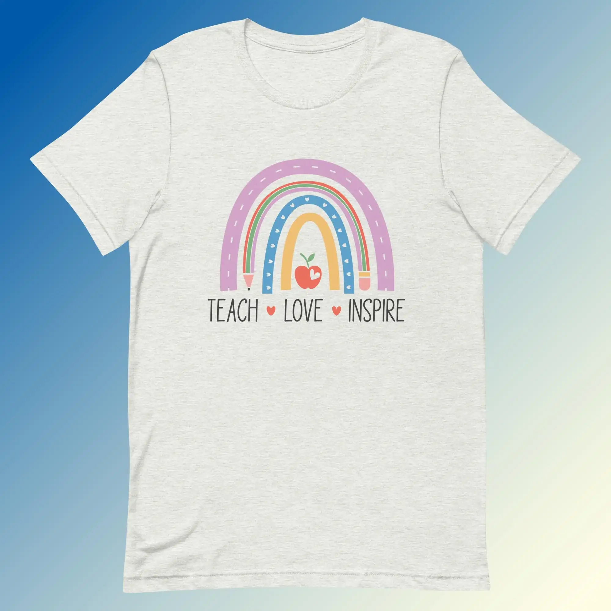 Teach Love Inspire T-Shirt - Soft Cotton Comfortable Fit Lightweight Stretchy Inspirational Design