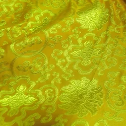 High quality Yellow Metallic Jacquard Brocade Fabric, 3D jacquard yarn dyed fabric for clothing,bedding,bag,curtain