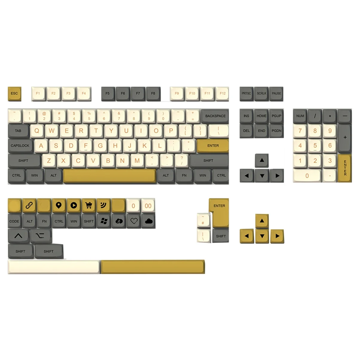 AT59 XDA PBT Colorblock Keycaps 138 Keys PBT Material Sublimation Suitable for Keyboard 68/75/84/96/980/104 English