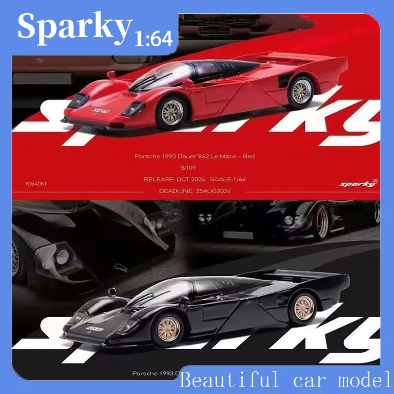 

Sparky TINY 1:64 Porsche 1993 Dauer 962 Le Mans Red Yellow Black Alloy Car Model