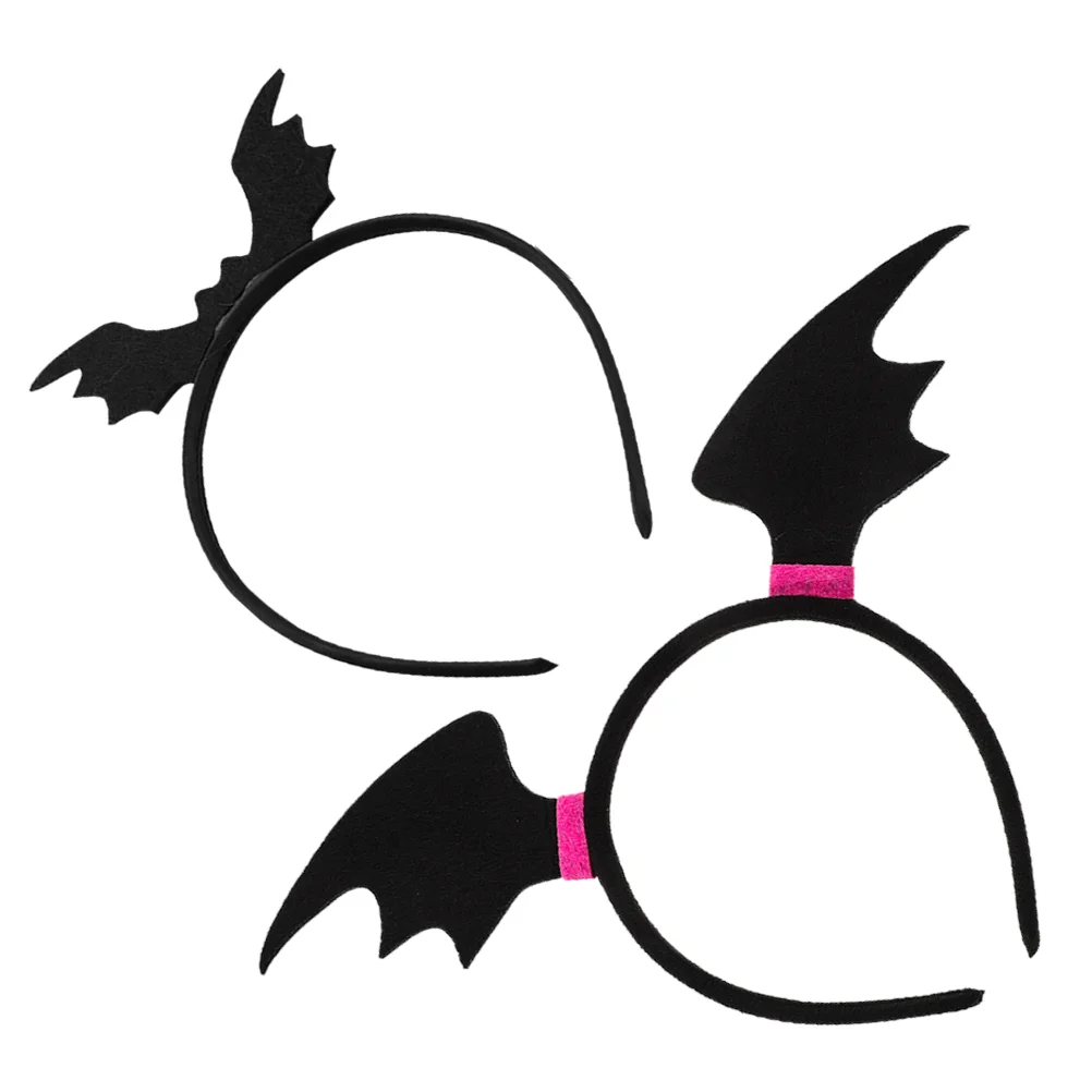 

2 Pcs Halloween Headband Bat Hair Hoop Headgear Bats Plastic Horror Headbands Wing Child