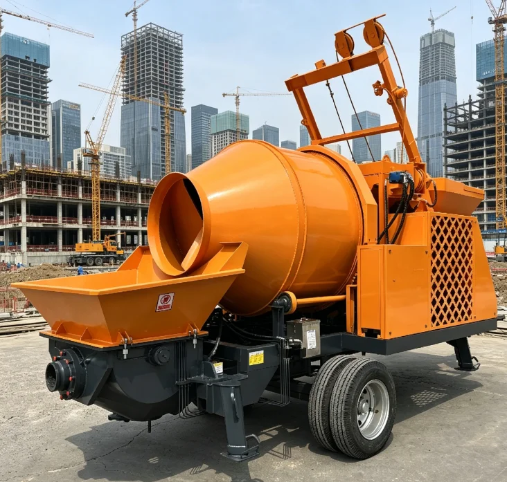 Factory Direct Wholesale Integrated Concrete Mixing Pump One-Step Operation Efficient Delivery System for Construction Engine